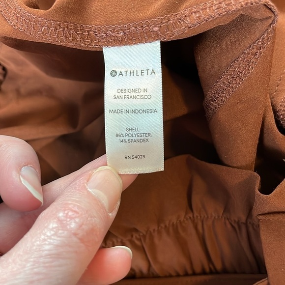 ATHLETA Skyline Rust Color Stretch Belted Casual Pull-on Ankle Pants Size 12 - Picture 12 of 15